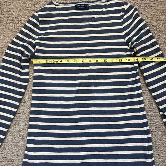 Saint James Blue and White Striped Top - Picture 3 of 6